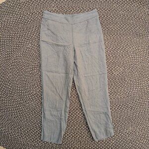 Eileen Fisher Organic Linen Mid-Rise Cropped Trousers - Taupe